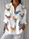 Helen – Blusa con Estampado de Gallinas