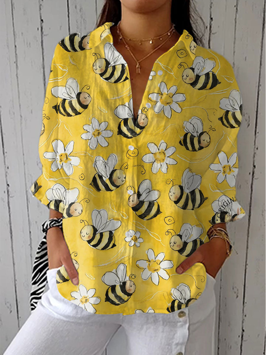 Margaret – Blusa con Estampado de Abejas
