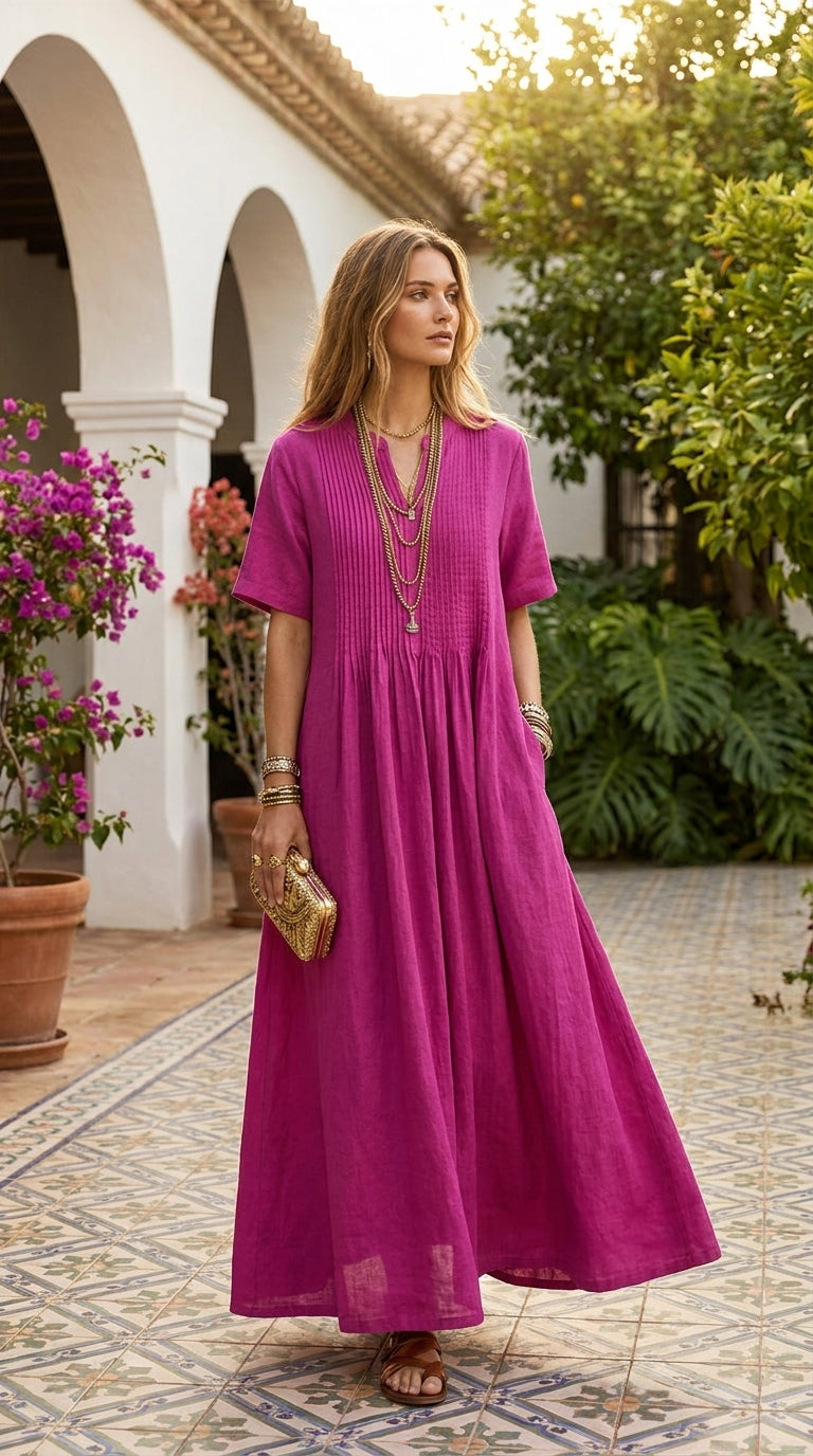 Vestido Dina™ Maxivestido Plisado